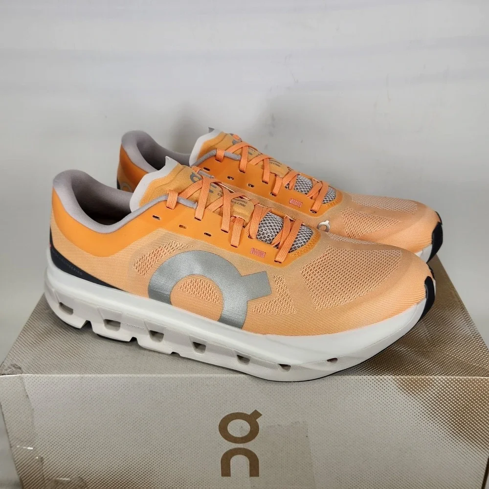 On Cloudflow 5 Running Shoes Women Size 8 Tangerine Silver Lightweight Athletic